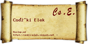 Csáki Elek névjegykártya