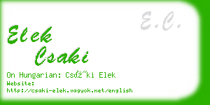 elek csaki business card